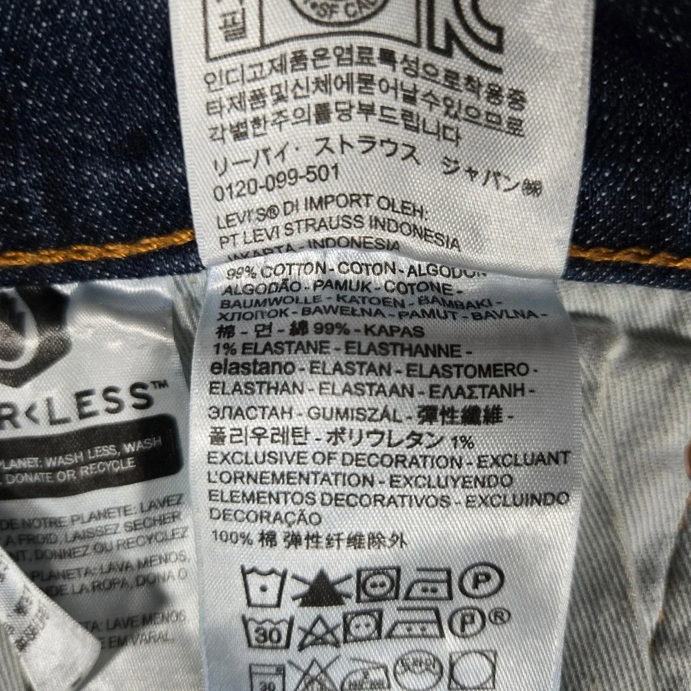 Levi's Mens Big E Blue 511 Slim Fit Denim Jeans 36x34